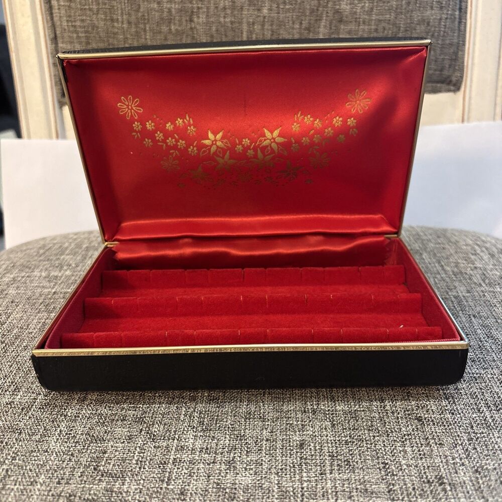 Vintage Flatware Silverware Chest BOX ONLY Red Velvet Lining 7” x 4.5”